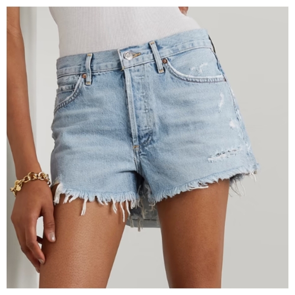 Agolde Parker Vintage Cutoff Organic Denim Shorts Size 32 - Picture 1 of 8